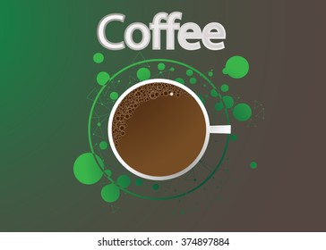 coffee background, green dot