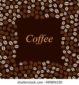 Coffee background. Greeting card.