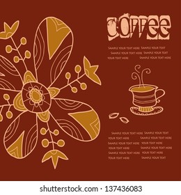 coffee background, label