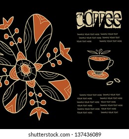 coffee background, label