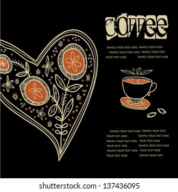 coffee background, label