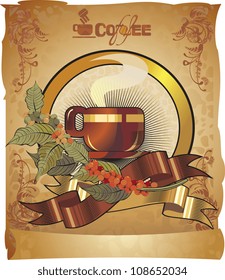 coffee background, old paper