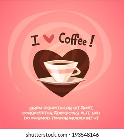 Coffee background \ poster \ card. Vector image