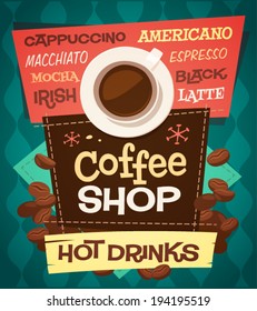 Coffee background \ poster \ card. Vector image