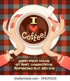 Coffee background \ poster \ card. Vector image