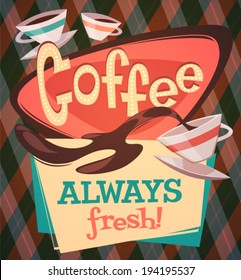 Coffee background \ poster \ card. Vector image