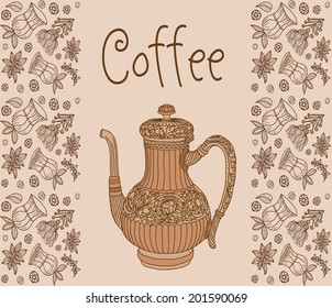 coffee. background with pot