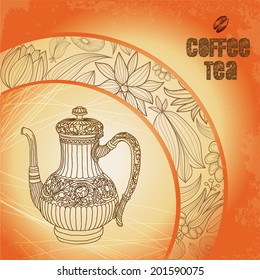 coffee. background with pot