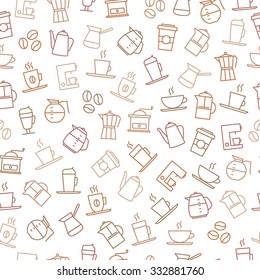 Coffee background - seamless pattern. For restaurant menus, brand design, stationery, wallpaper decorations, business cards etc.