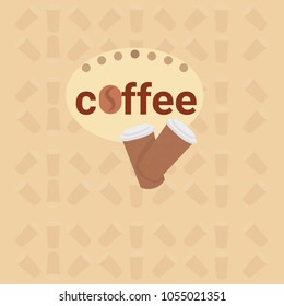 Coffee Background With Take Away Paper Cups