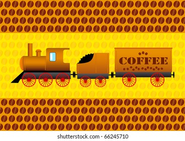 Coffee background with train