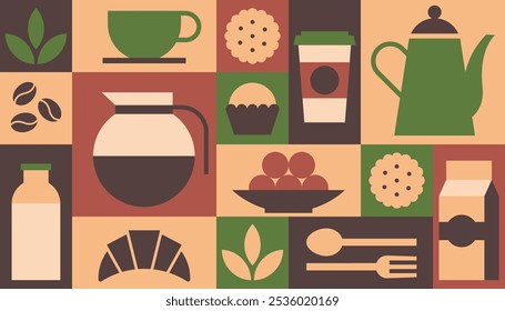 Coffee background vector geometric menu packaging