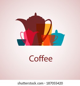 Coffee background, vector illustration