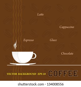Coffee background.Restaurant business card.Vector