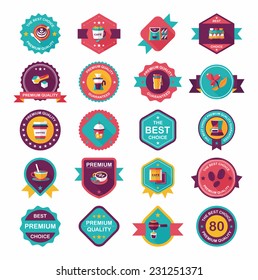 coffee badge design flat background set, eps10