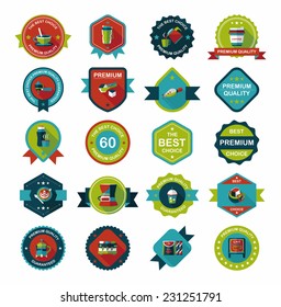 coffee badge design flat background set, eps10