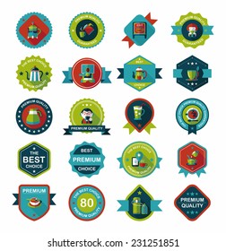 coffee badge design flat background set, eps10