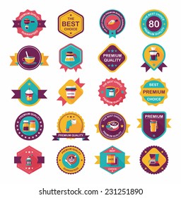 coffee badge design flat background set, eps10