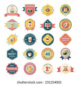 coffee badge design flat background set, eps10