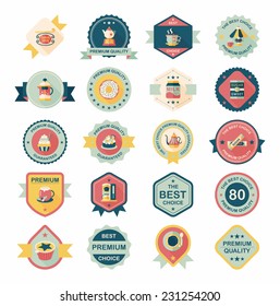 coffee badge design flat background set, eps10