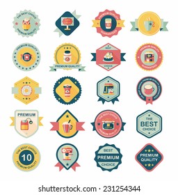 coffee badge design flat background set, eps10