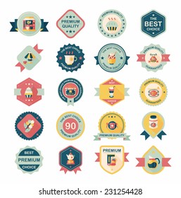 coffee badge design flat background set, eps10