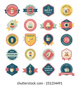 coffee badge design flat background set, eps10