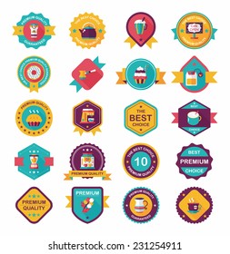 coffee badge design flat background set, eps10