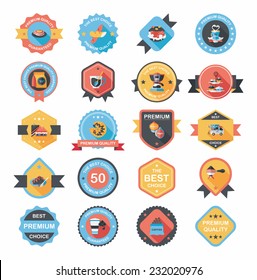 coffee badge design flat background set, eps10