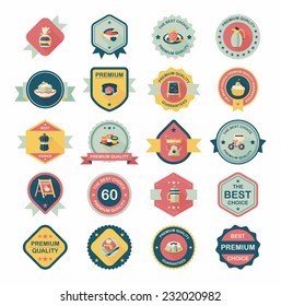 coffee badge design flat background set, eps10