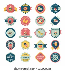 coffee badge design flat background set, eps10