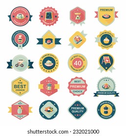 coffee badge design flat background set, eps10