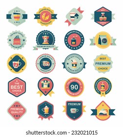 coffee badge design flat background set, eps10