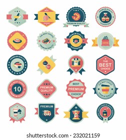coffee badge design flat background set, eps10