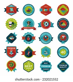 coffee badge design flat background set, eps10