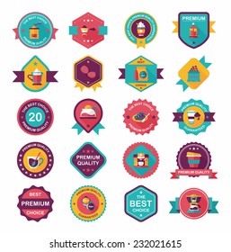 coffee badge design flat background set, eps10