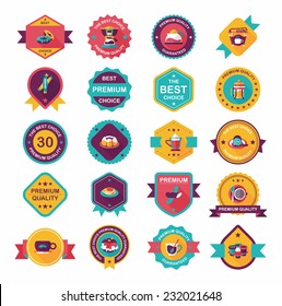 coffee badge design flat background set, eps10