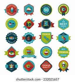 coffee badge design flat background set, eps10