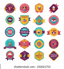 coffee badge design flat background set, eps10