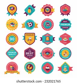 coffee badge design flat background set, eps10