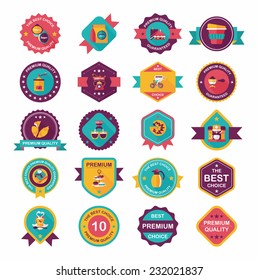 coffee badge design flat background set, eps10
