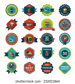 coffee badge design flat background set, eps10