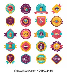 coffee badge design flat background set, eps10