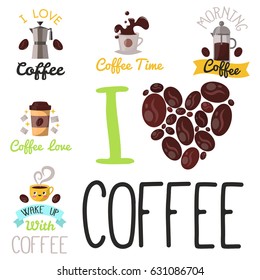 Coffee badge food design hand drawn calligraphic lettering restaurant sticker vector illustration.