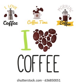 Coffee badge food design hand drawn calligraphic lettering restaurant sticker vector illustration.