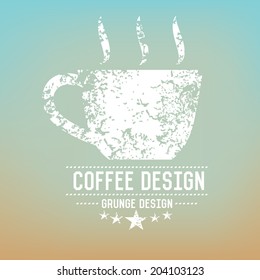 Coffee badge grunge symbol on blur background,vector