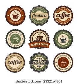Coffee badge and labels set