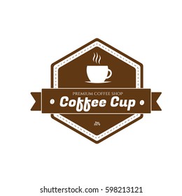 coffee badge logo isolated white background