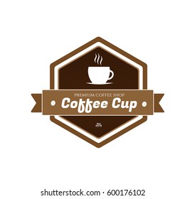 Coffee badge logo isolated white background.