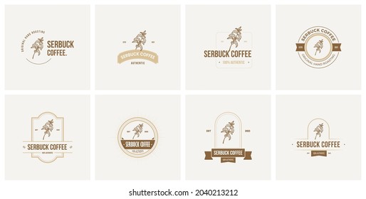 Juego de insignias de café logotipo de vector premium